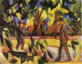 Riders and Strollers in the Avenue Expressionist